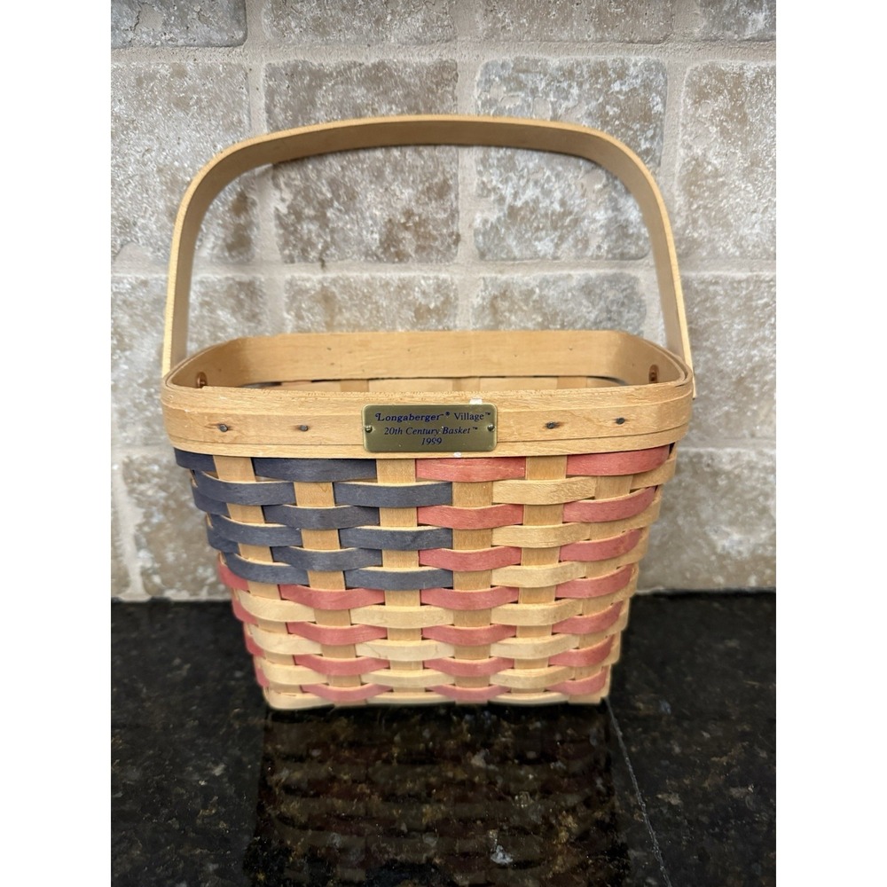 Longaberger 1997 Longaberger Village 20th Century Basket USA Flag Patriotic